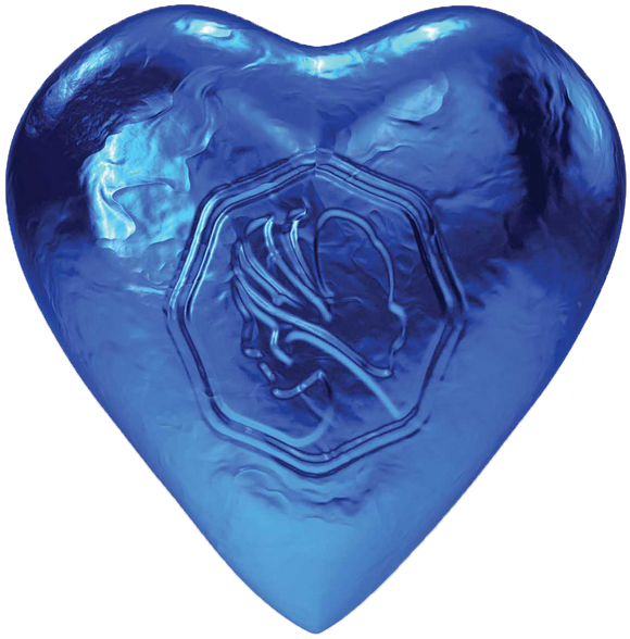 Pink Lady Milk Chocolate Foiled Hearts Blue 8g
