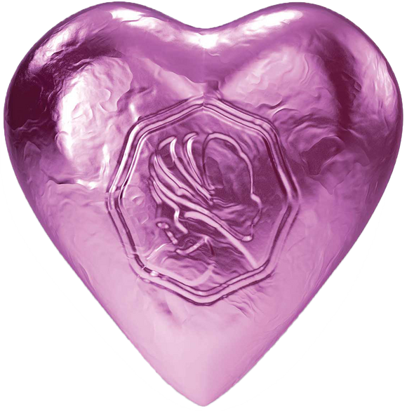 Pink Lady Milk Chocolate Foiled Hearts Pale Pink 8g