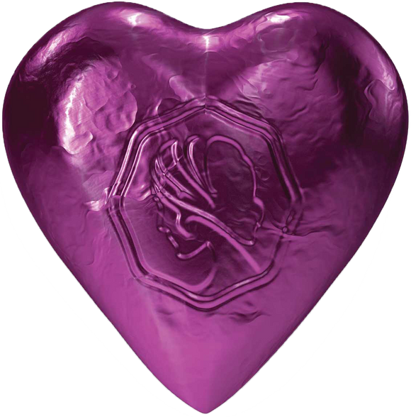 Pink Lady Milk Chocolate Foiled Hearts Plum 8g