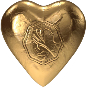Pink Lady Milk Chocolate Foiled Hearts Gold 8g