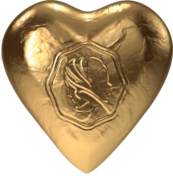 Pink Lady Milk Chocolate Foiled Hearts Gold 8g