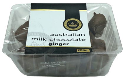 RRC Tubs Milk Chocolate Ginger 200g