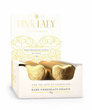 Pink Lady Dark Chocolate Hearts Gold Foil 30g