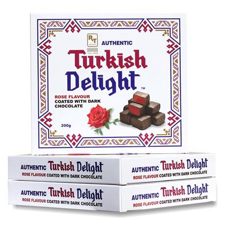 RT Delight Dark Chocolate Rose Turkish Delight 200g