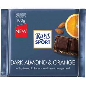 Ritter Sport Dark Chocolate  Almond & Orange 100g