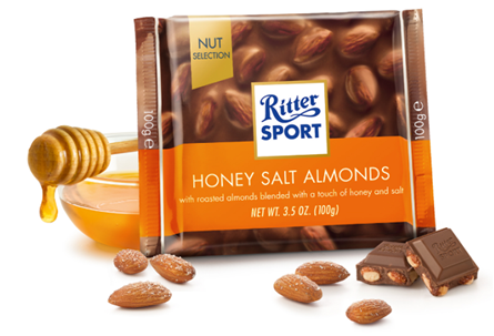 Ritter Sport Milk Chocolate Honey Salted Almond 100g