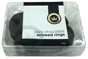 RRC Tubs Dark Chocolate Aniseed Rings 200g