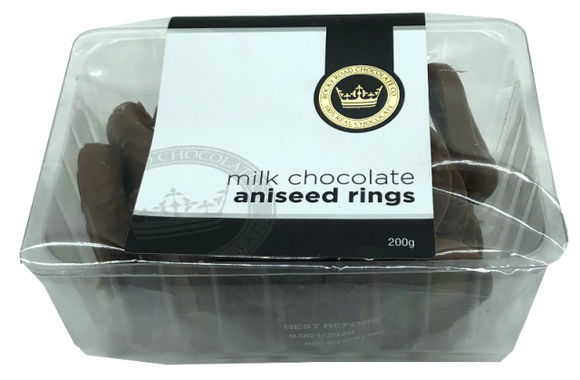 RRC Tubs Milk Chocolate Aniseed Rings 200g