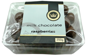 RRC Tubs Milk Chocolate Raspberries 250g